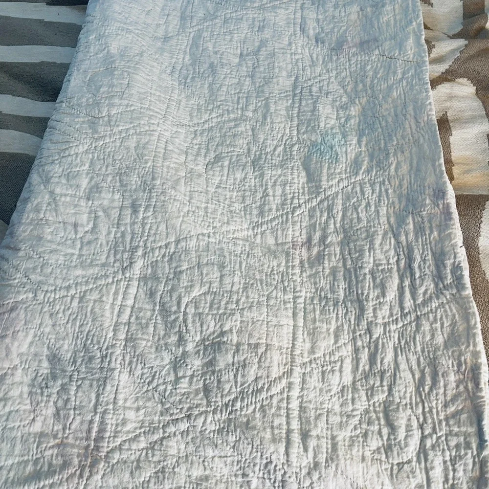 READ Handmade‎ Patchwork Quilt 59 X 79 In Multicolor Fan Pattern Country Cotton